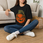 Pumpkin Grenade – Spooky Military Halloween T-Shirt, Jack-O'-Lantern Graphic Tee