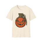 Pumpkin Grenade – Spooky Military Halloween T-Shirt, Jack-O'-Lantern Graphic Tee
