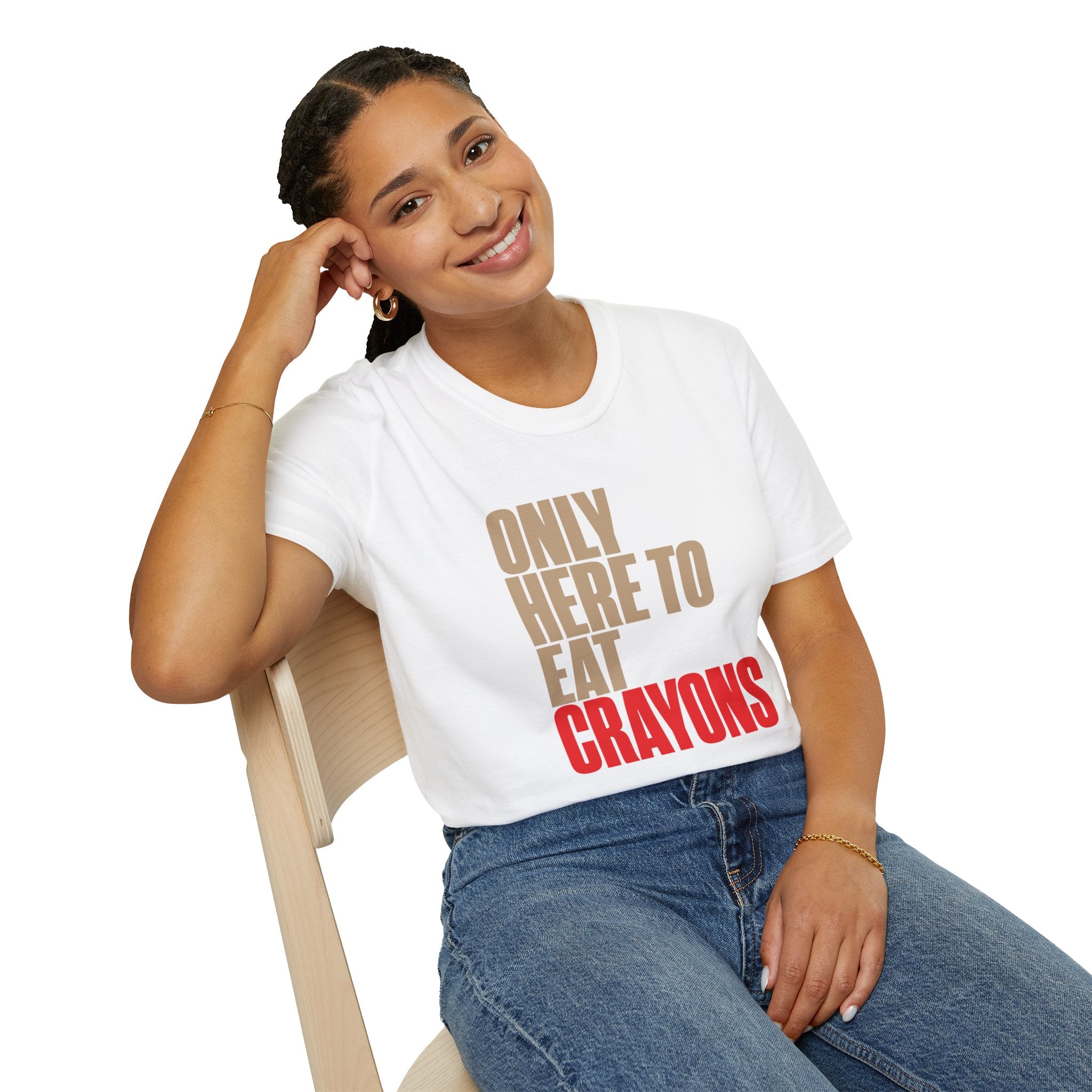Only Here to Eat Crayons – Funny Veteran & Military Humor Graphic T-Shirt