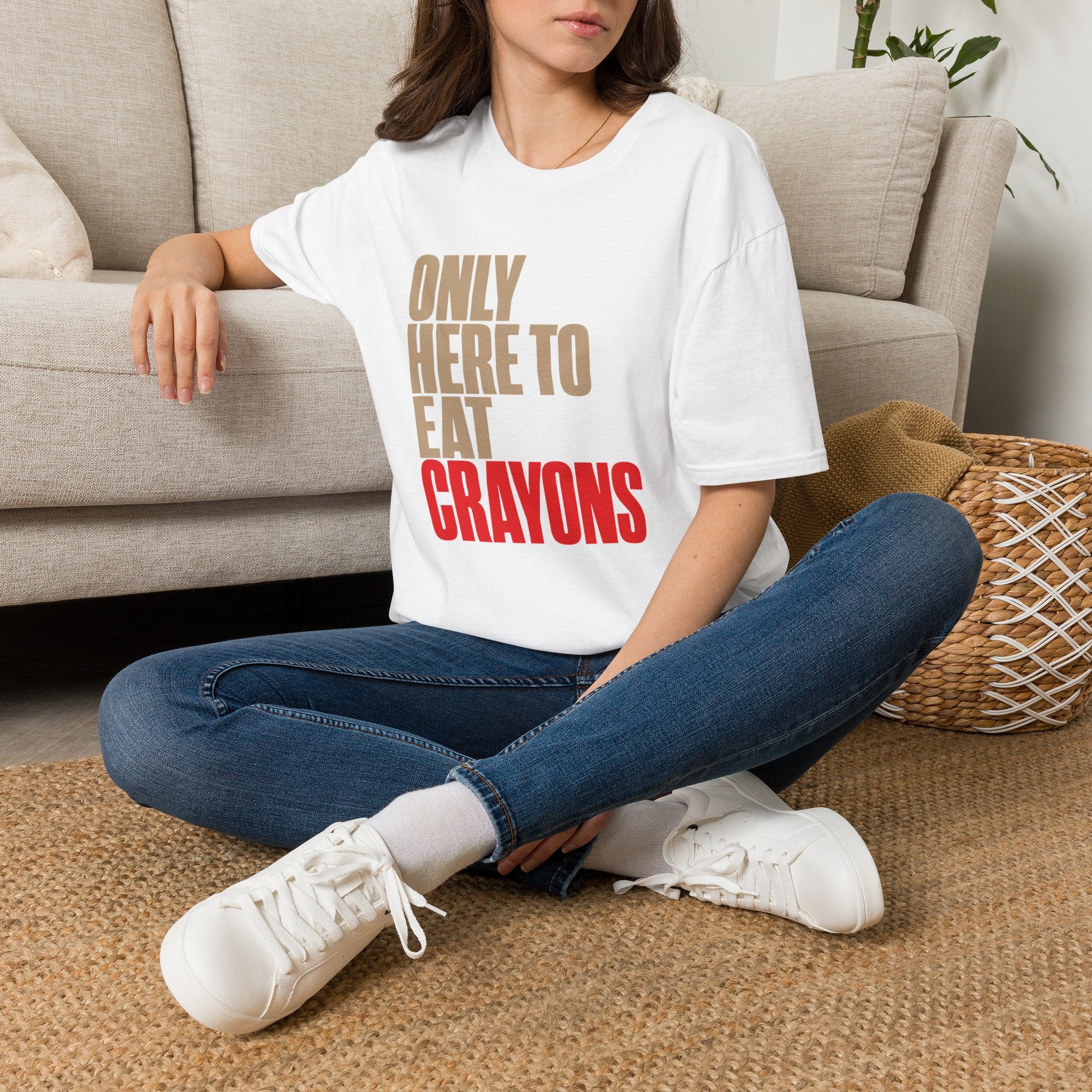 Only Here to Eat Crayons – Funny Veteran & Military Humor Graphic T-Shirt