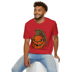 Pumpkin Grenade – Spooky Military Halloween T-Shirt, Jack-O'-Lantern Graphic Tee