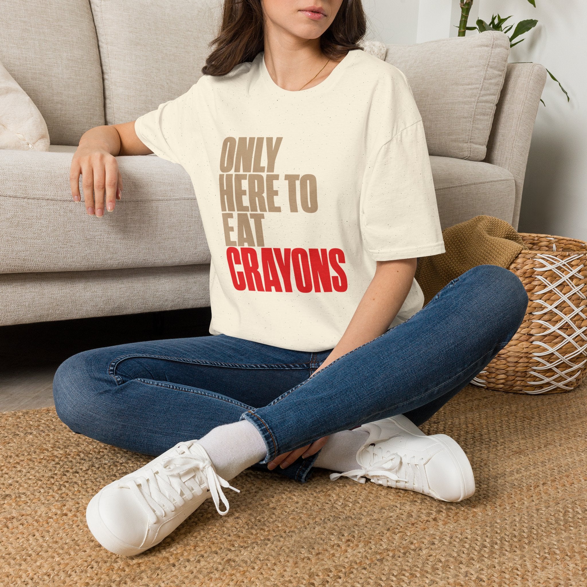 Only Here to Eat Crayons – Funny Veteran & Military Humor Graphic T-Shirt