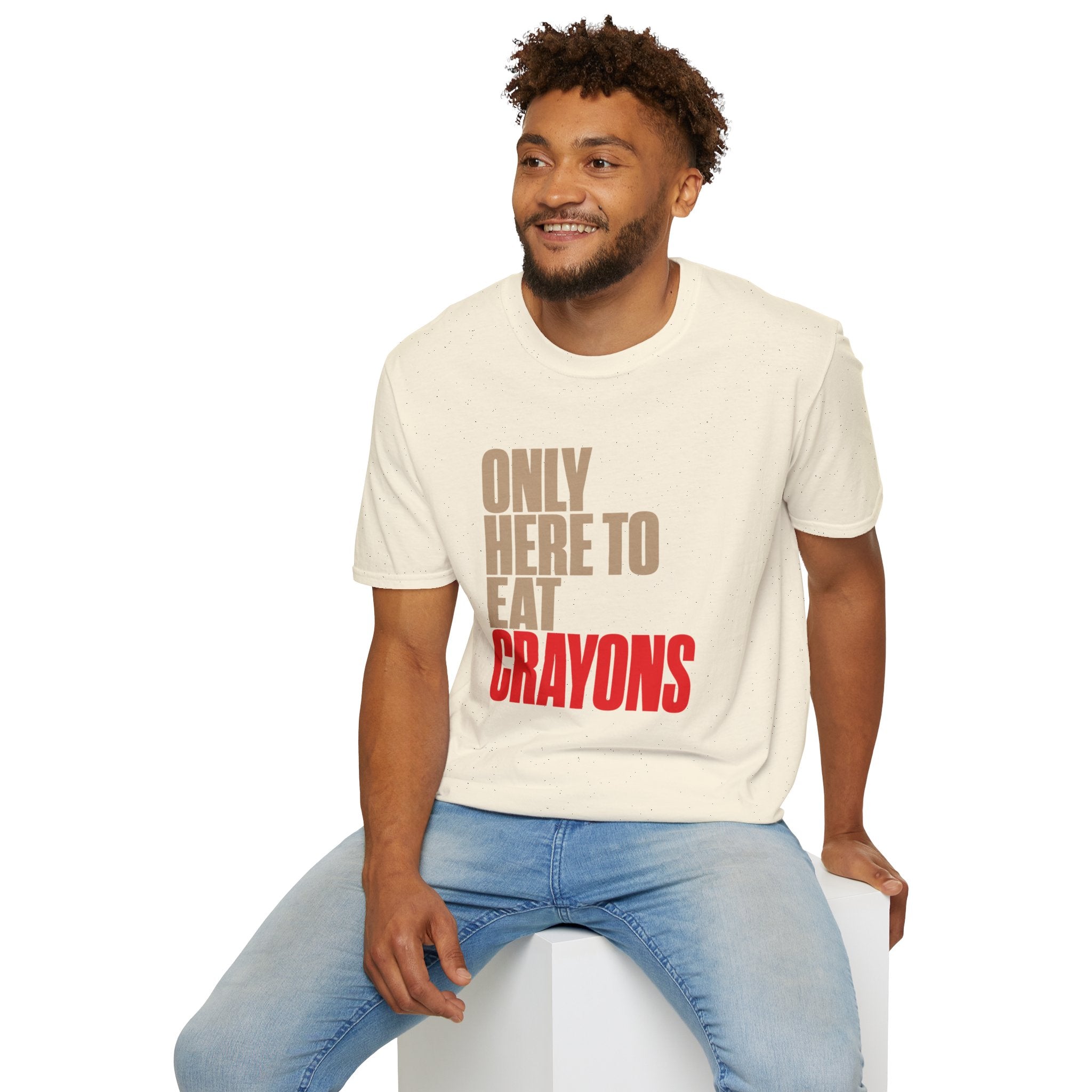 Only Here to Eat Crayons – Funny Veteran & Military Humor Graphic T-Shirt