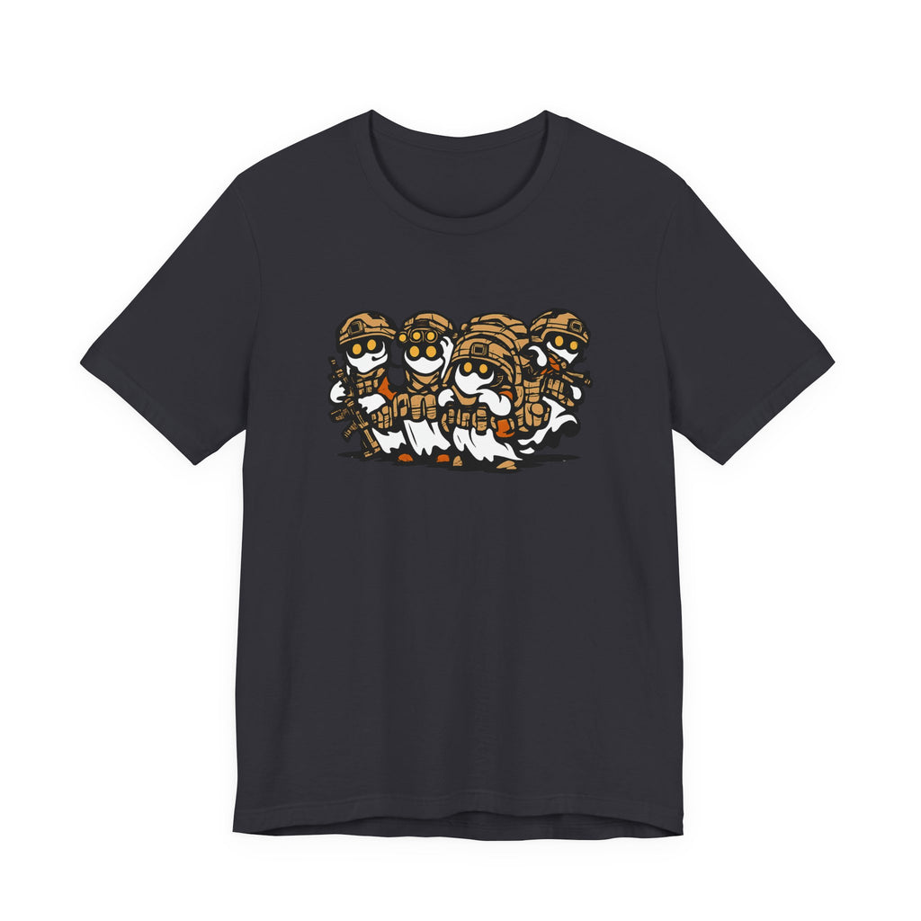 Tactical Ghost Squad – Funny Military Cartoon T-Shirt & Halloween Veteran Tee