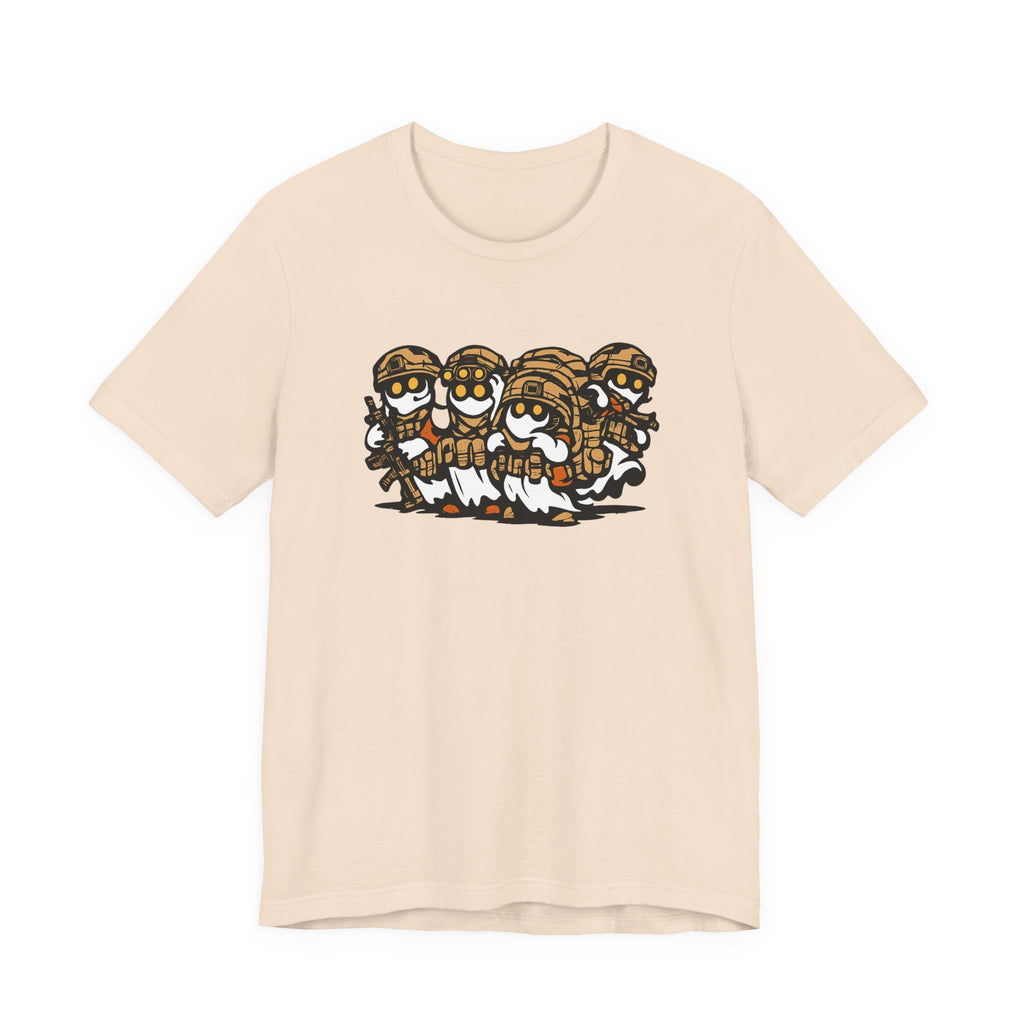 Tactical Ghost Squad – Funny Military Cartoon T-Shirt & Halloween Veteran Tee